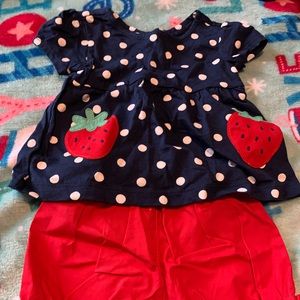 Strawberry baby outfit